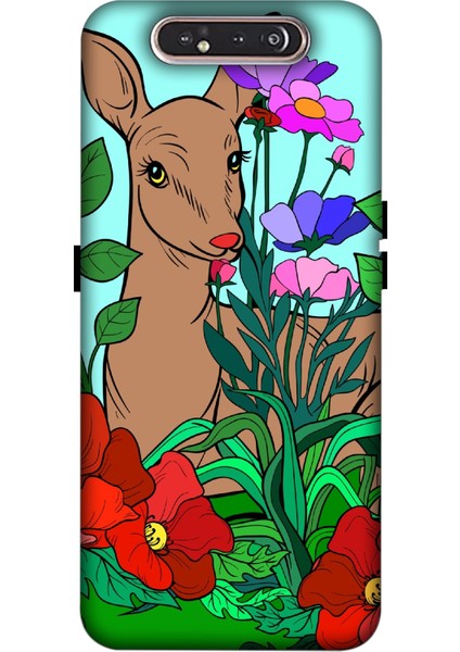 Deste Samsung Galaxy A80 Kılıf Ceylan Baskılı Desenli Silikon Kılıf -8032