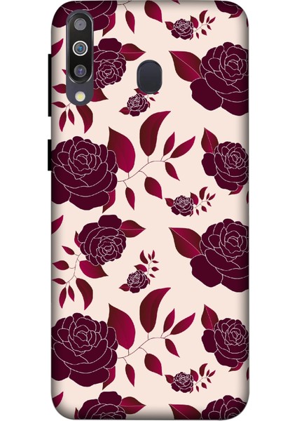 Deste Samsung Galaxy M30 Kılıf Güller Baskılı Desenli Silikon Kılıf -8278