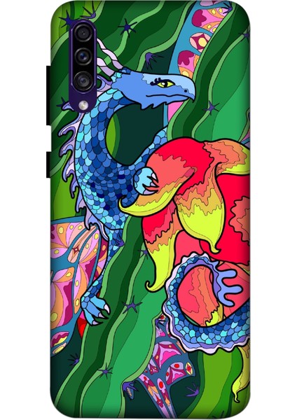Deste Samsung Galaxy A30S Kılıf Ejderha Baskılı Desenli Silikon Kılıf -8145