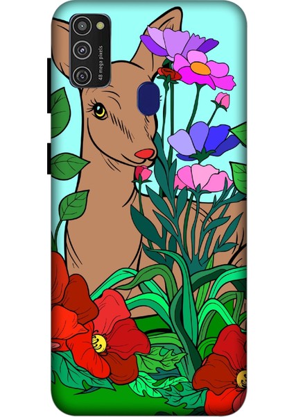 Deste Samsung Galaxy M21 Kılıf Ceylan Baskılı Desenli Silikon Kılıf -8032