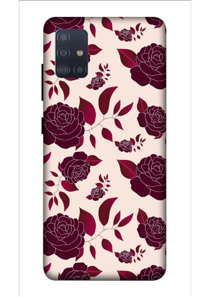 Deste Samsung Galaxy A51 Kılıf Güller Baskılı Desenli Silikon Kılıf -8278