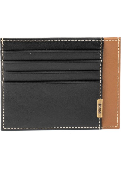 Handy Çift Taraflı Deri Kredi Kartlık Bordo / Taba