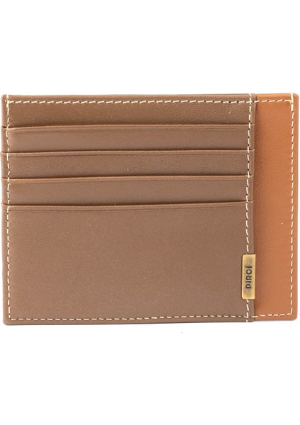 Handy Çift Taraflı Deri Kredi Kartlık Camel / Taba