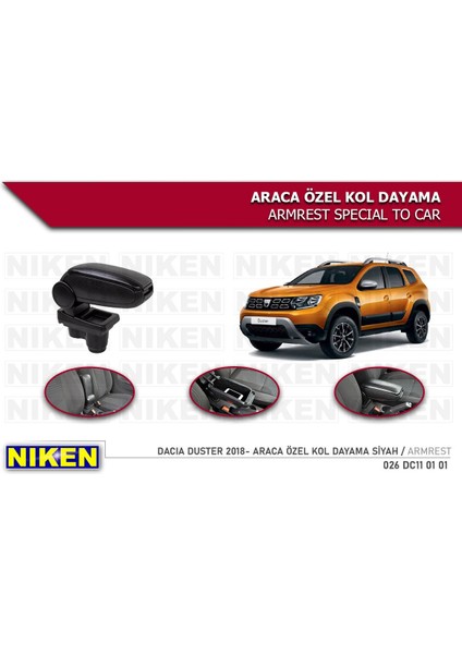 Dacia Duster Kol Dayama Kolçak Vidasız Konsol Niken 2018+