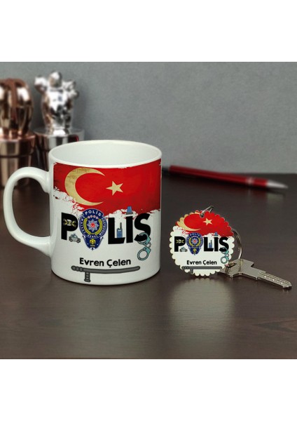 Polis Kupa Bardak ve Anahtarlık Set 002