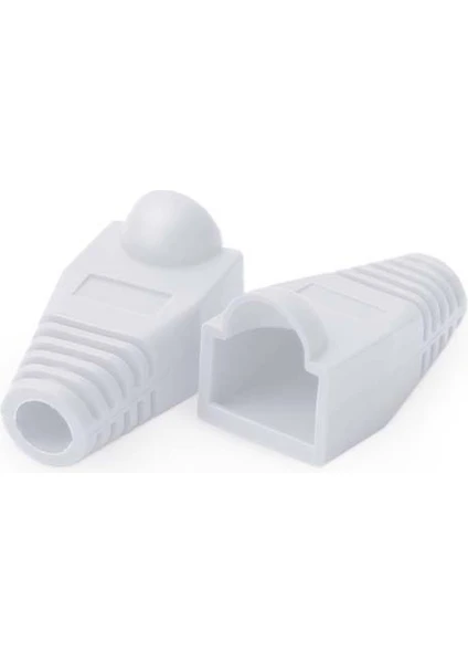 Rj-45 Kılıf Rj-45 Konnektör Koruyucu Kılıf Rj-45 Cover RJ45 Plastik Kılıf Beyaz 25'li Paket