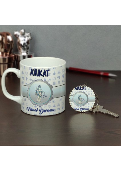 Avukata Hediye Kupa Bardak ve Anahtarlık Set 002
