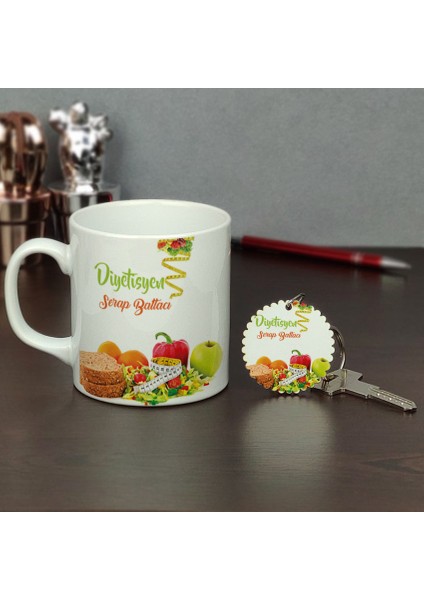 Diyetisyene Hediye Kupa Bardak ve Anahtarlık Set 002