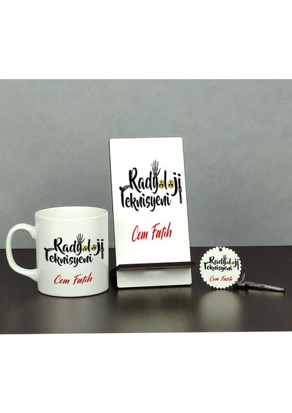 Radyoloji Teknisyeni Üçlü Set (Kupa + Telefon Standı + Anahtarlık) 001