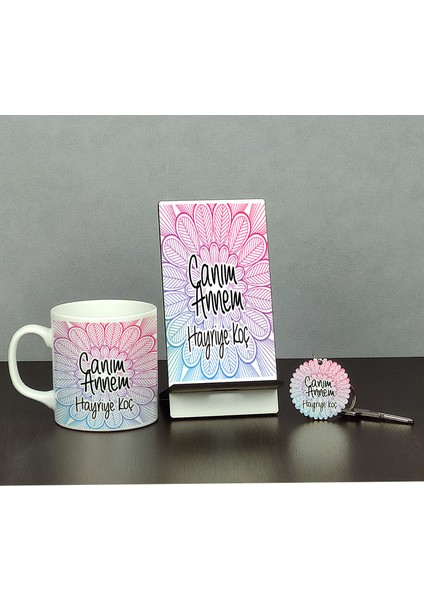 Canım Annem Üçlü Set (Kupa + Telefon Standı + Anahtarlık) 003