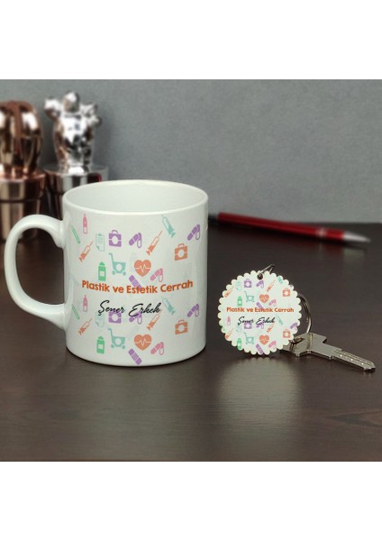 Plastik ve Estetik Cerrah Kupa Bardak ve Anahtarlık Set 002