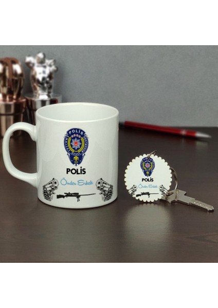 Polis Kupa Bardak ve Anahtarlık Set 001