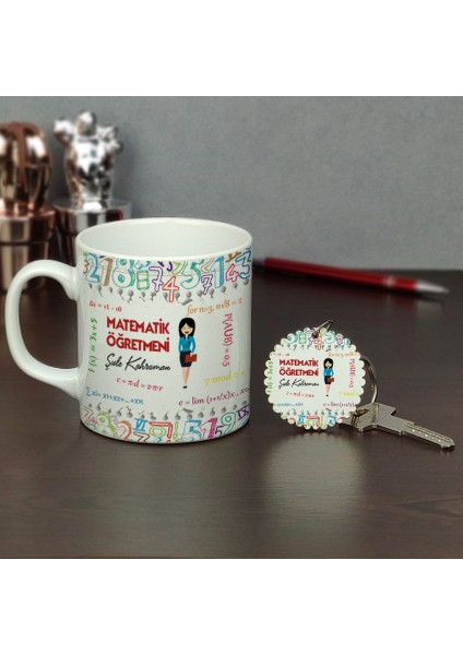 Matematik Öğretmeni Kupa Bardak ve Anahtarlık Set 005