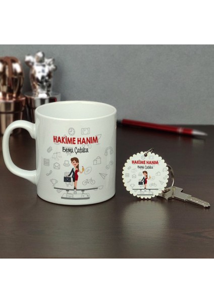 Hakime Hanım Kupa Bardak ve Anahtarlık Set