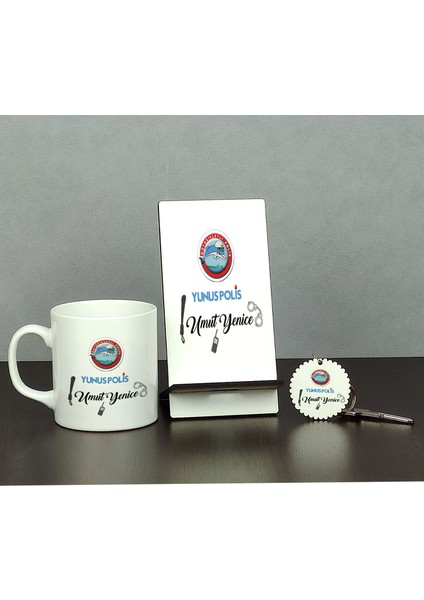 Yunus Polis Üçlü Set (Kupa + Telefon Standı + Anahtarlık)
