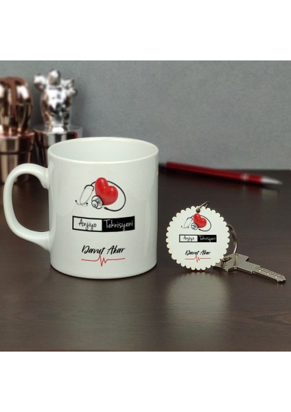 Anjiyo Teknisyeni Kupa Bardak ve Anahtarlık Set