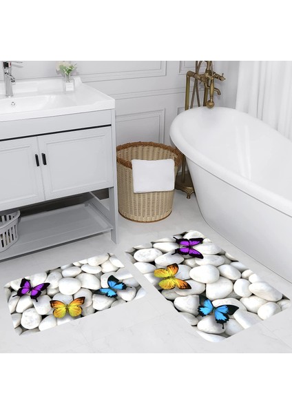 Dijital Baskılı 2'li Banyo Paspas Takımı RVG5033