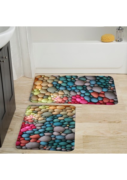 Dijital Baskılı 2'li Banyo Paspas Takımı RVG5038