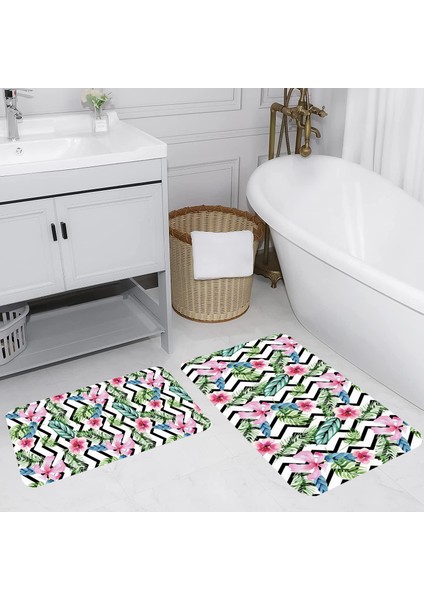 Dijital Baskılı 2'li Banyo Paspas Takımı RVG5113