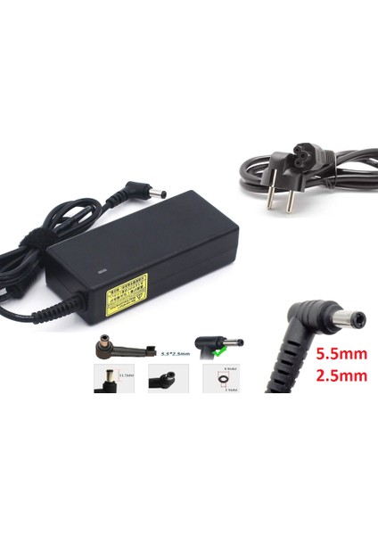 Packard Bell Easy Note E1 Adaptör Şarj Aleti Notebook Laptop Adaptörü 19V 4.74A 19 Volt 4.74 Amper 5.5mm 2.5mm