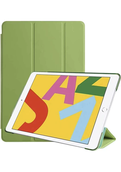 Case 4U Apple iPad 10.2 2021 (9.Nesil) Kılıf Smart Cover Katlanabilir Standlı Tablet Akıllı Kapak Yeşil