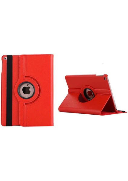 Case 4U Apple iPad 10.2 2021 (9.Nesil) Kılıf Uyku Modlu 360 Derece Dönebilen Standlı Tablet Kılıfı Kırmızı