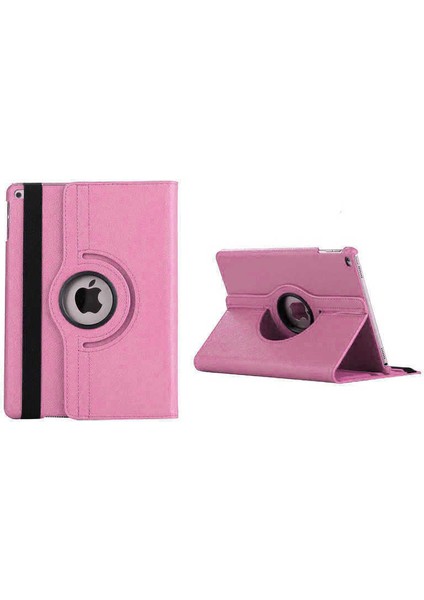 Case 4U Apple iPad 10.2 2021 (9.Nesil) Kılıf Uyku Modlu 360 Derece Dönebilen Standlı Tablet Kılıfı Açık Pembe