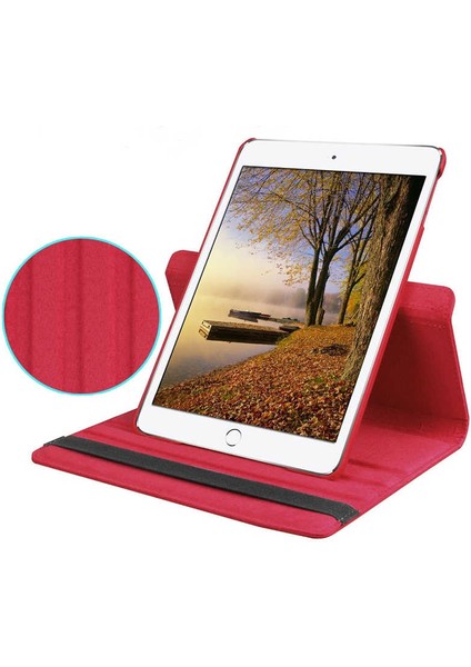 Case 4U Apple iPad 10.2 2021 (9.Nesil) Kılıf Uyku Modlu 360 Derece Dönebilen Standlı Tablet Kılıfı Açık Pembe