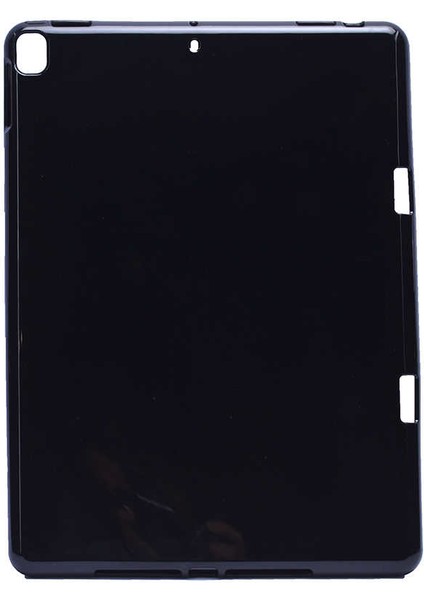 Apple iPad 10.2 2021 (9.Nesil) Tablet Kılıf Kalemlik Kenarlı Süper Silikon Arka Kapak Siyah