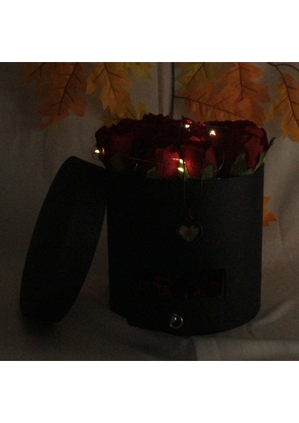 Kutu Dolusu Güller 15 Adet Papatya Kolye Vintage LED Işıklı Set