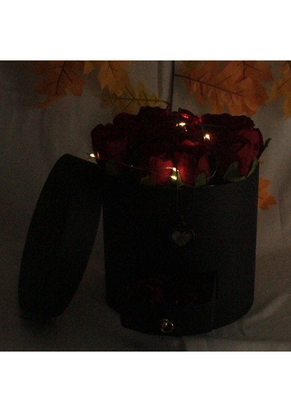Kutu Dolusu Güller 15 Adet Papatya Kolye Vintage LED Işıklı Set