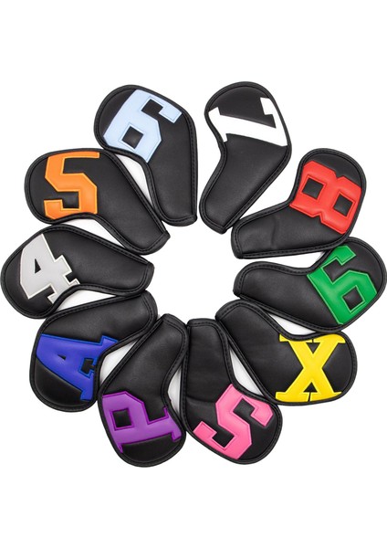 Golf Kulübü Başkanı Demir Kapak Seti Hibrit Headcover Siyah Kapakları 10 Adet (Yurt Dışından)