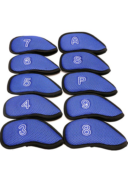 10 Adet / Paket Meshy Golf Demir Kapakları Set Headcover Çoğu Iron Mavi Uygun (Yurt Dışından) fiyatları