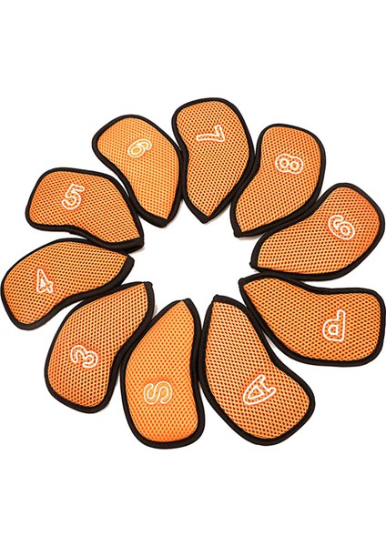 10 Adet / Paket Meshy Golf Demir Kapakları Set Headcover Çoğu Iron Turuncu Uygun (Yurt Dışından)