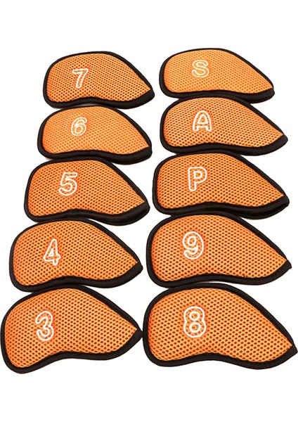 10 Adet / Paket Meshy Golf Demir Kapakları Set Headcover Çoğu Iron Turuncu Uygun (Yurt Dışından) fiyatları