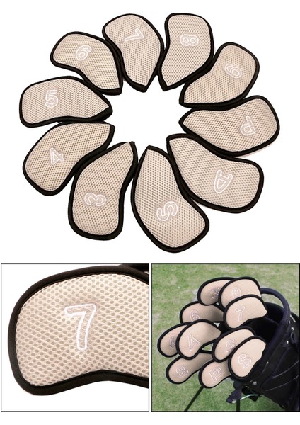 10 Adet / Paket Meshy Golf Demir Kapakları Seti Headcover Çoğu Ütüler Silver Fit (Yurt Dışından) indirimleri