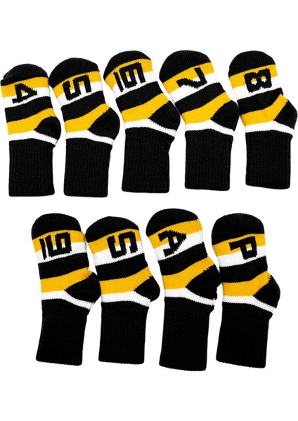 9x Elastik Golf Demir Başkak Ütüler Başkanı Kapak Kalın Örme Takozlar Kılıfı Siyah (Yurt Dışından) fiyatları