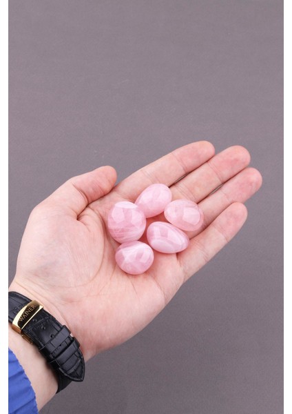 Pembe Kuvars Doğal Taş Tamburlanmış Parça