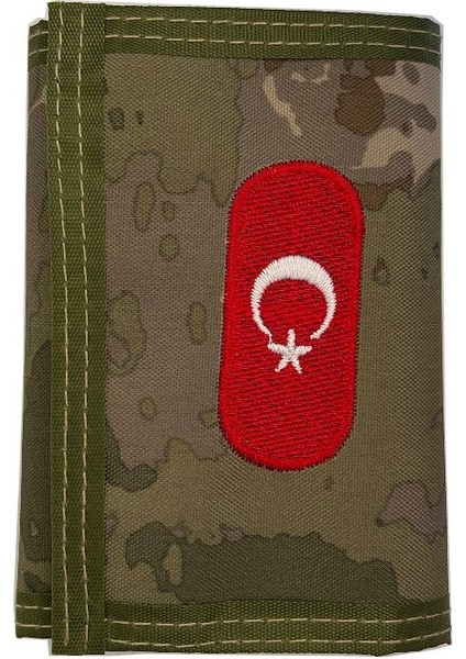 Flaş Tactical Kamuflaj Desen Türk Bayrağı Işlemeli Cüzdan