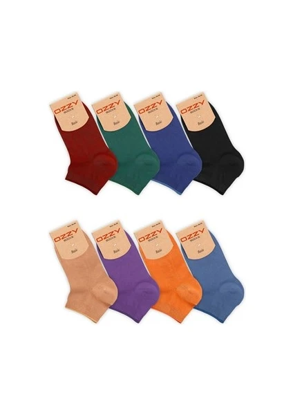 Ozzy Socks 8 Çift Bambu Kadın Dikişsiz Patik Çorap 4 Mevsim Dayanıklı Topuk ve Burun