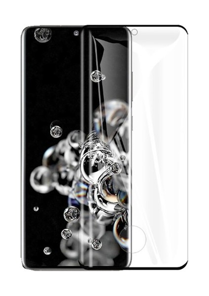 Samsung Galaxy S20 Plus Tam Kaplayan 6D Polymer Nano Glass Ekran Koruyucu Siyah