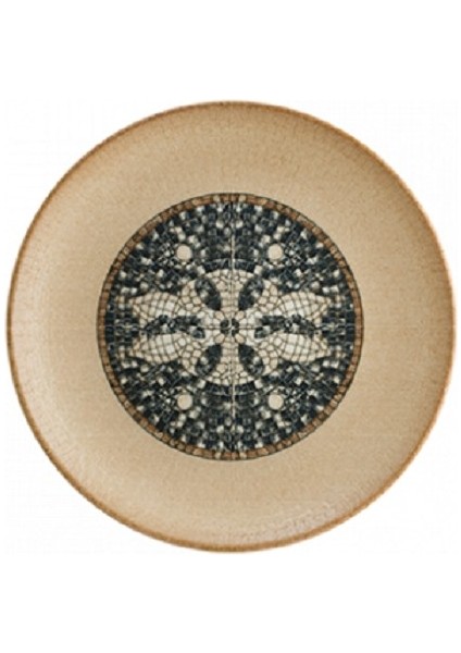 Porselen Mezopotamya Mozaic Kahve Gourmet Düz Tabak 27 cm 6'lı