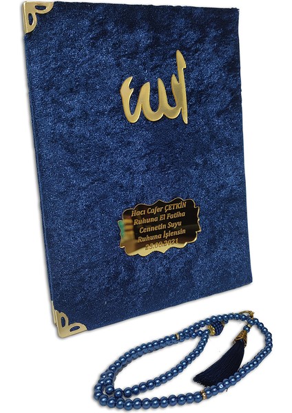 Inci Tesbihli Keseli Kadife Yasin 10 Adet Set - Lacivert fiyatları