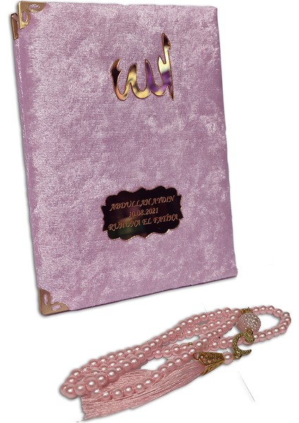 Inci Tesbihli Keseli Kadife Yasin 10 Adet Set - Pembe fiyatları