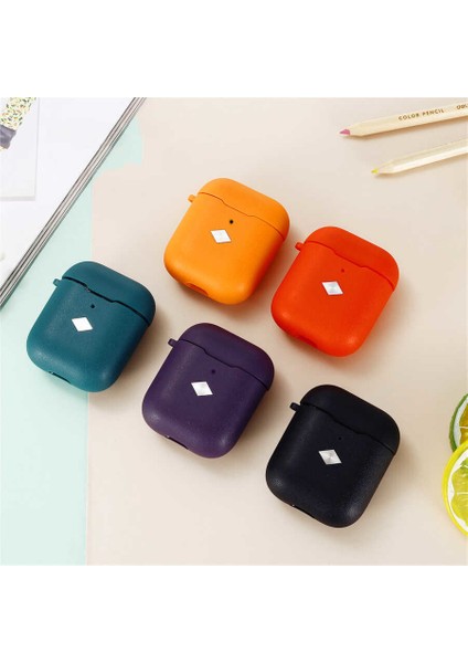 Case 4U Apple Airpods Kılıf Mat Esnek Airbag 19 Koyu Mor