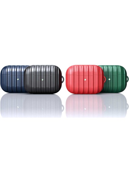 Apple Airpods Pro Kılıf Şerit Desenli Toz Tutmayan Airbag 21 Kırmızı modelleri