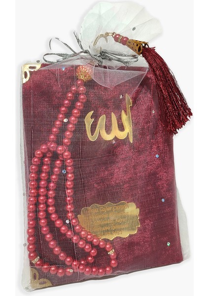 Inci Tesbihli Keseli Kadife Yasin 10 Adet Set