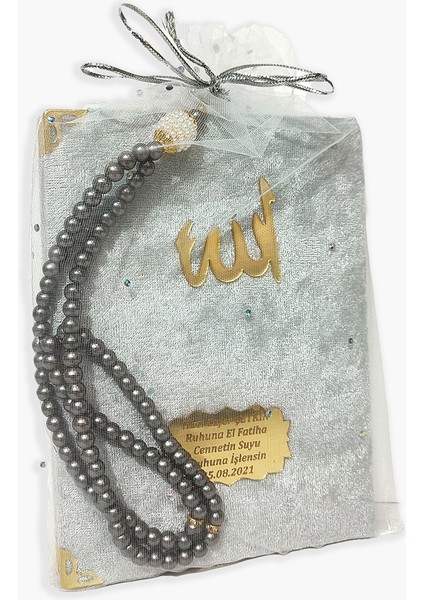 Inci Tesbihli Keseli Kadife Yasin 10 Adet Set