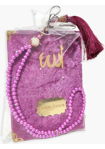 Inci Tesbihli Keseli Kadife Yasin 10 Adet Set