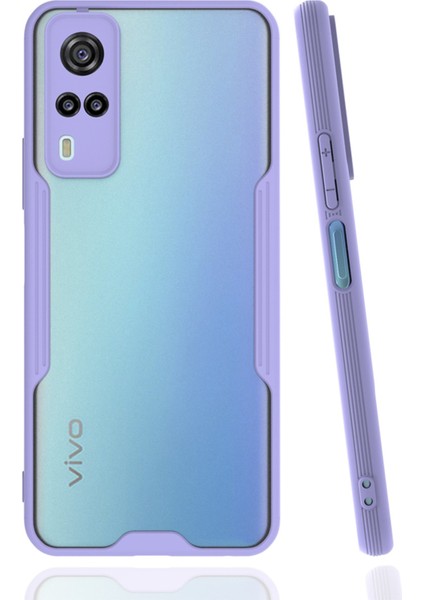 Vivo Y51 Kılıf Kamera Korumalı Arkası Mat Silikon - Lila